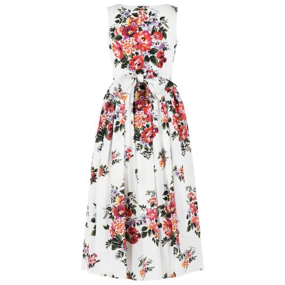 Dolce & Gabbana 'Fiori' White Cotton Dress Women - Picture 3 of 3